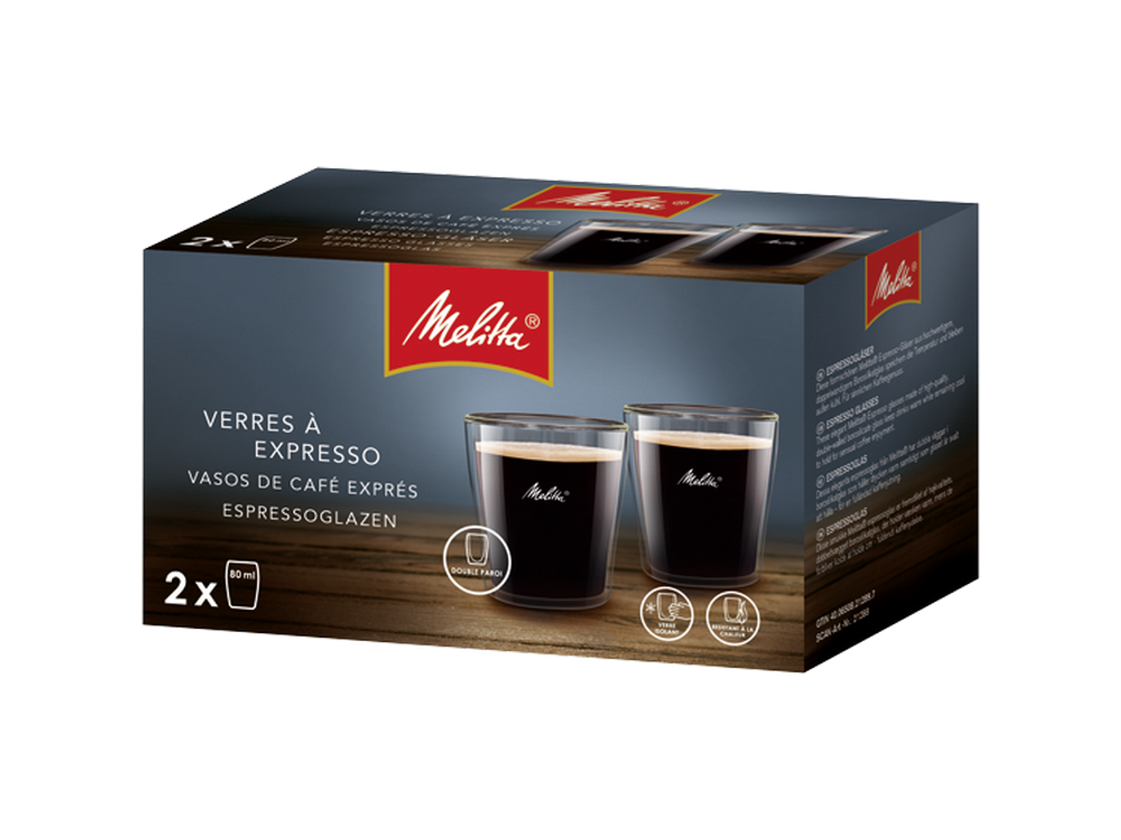 SET 6741372 MELITTA ESPRESSO 2-ER GLÄSER Transparent Espressogläser