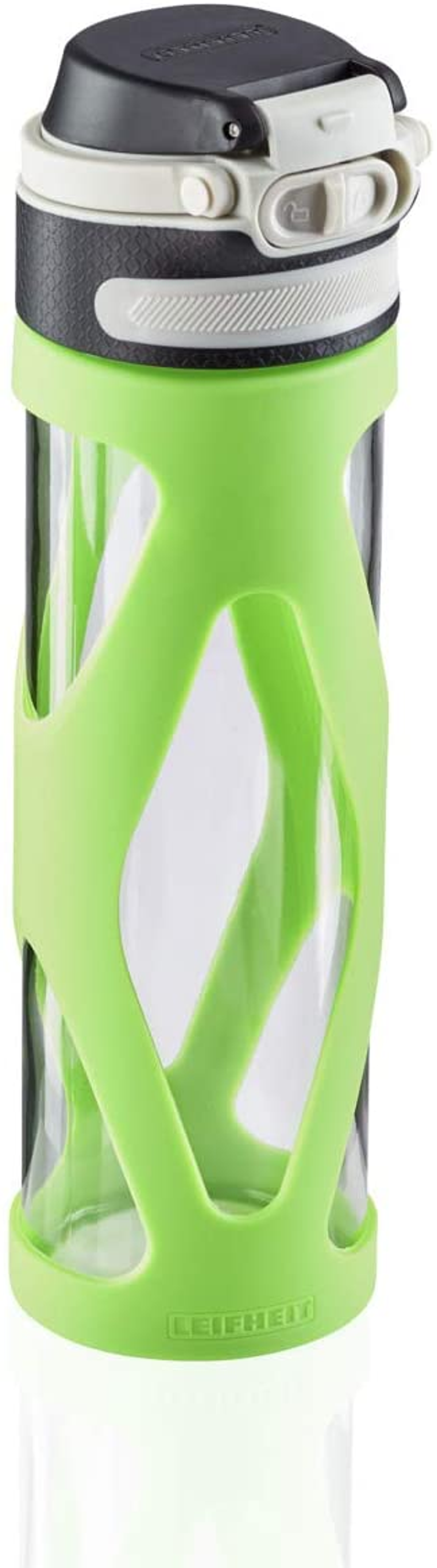 LEIFHEIT 3260 TRINKFLASCHE FLIP Kiwi GLAS Trinkflasche 600ML KIWI