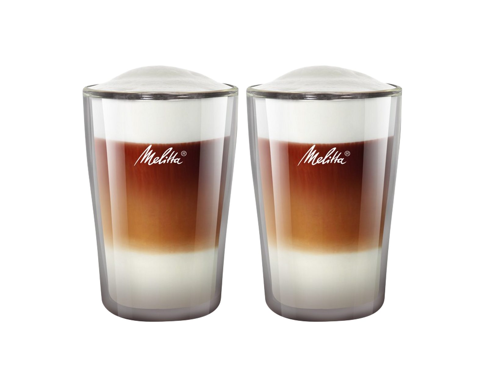 MELITTA 6741396 LATTE Macchiato-Gläser SET Latte Transparent GLÄSER MACCHIATO 2-ER