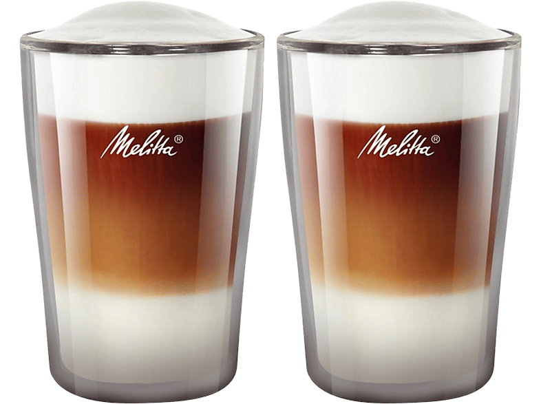 MELITTA 6741396 LATTE MACCHIATO GLÄSER Transparent SET Latte 2-ER Macchiato-Gläser