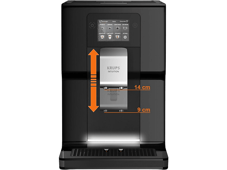 Cafetera superautomática - KRUPS EA873810, 15 bar, 1450 W, 600 ml, 2 tazas,  Negro