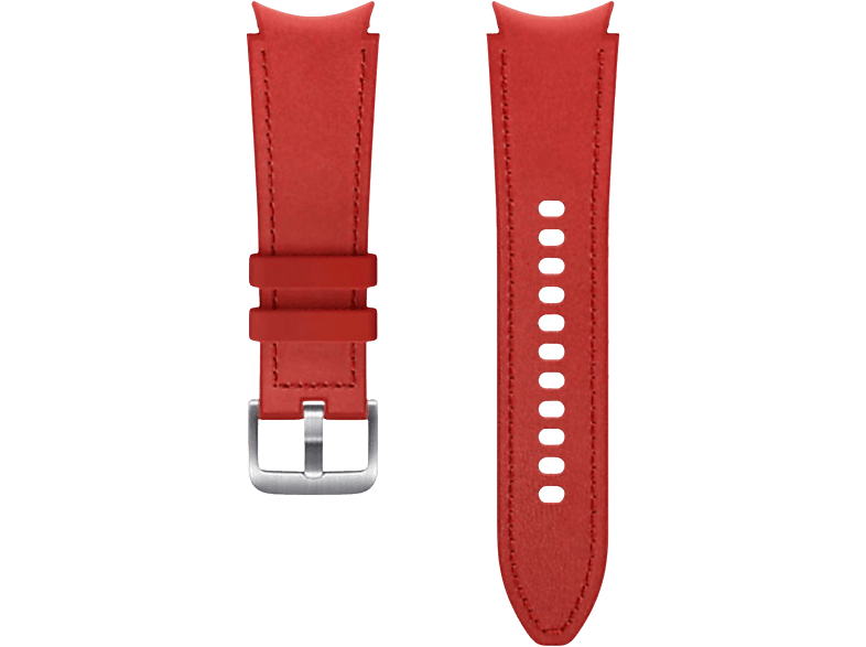 SAMSUNG ET-SHR88SREGEU HYB. LEATH. (20 MM, S/M), RED, Ersatzarmband, Samsung, GalaxyWatch4-Serie, Red