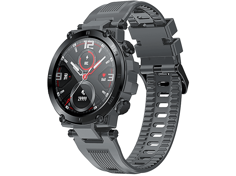 BRIGHTAKE Smartwatch Fitness-Tracker: Blutdruck, Herzfrequenz & Schlafüberwachung Smartwatch Silikon, Grau | Weitere Smartwatches