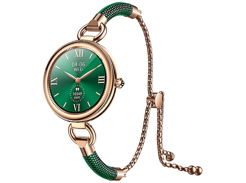 BRIGHTAKE Armband grün Mode Business-Uhr Sport Herzfrequenz Blutdruck Gesundheit Armbänder Smartwatch Metall, Grün