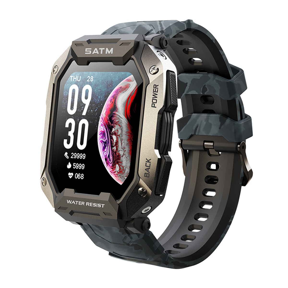 BRIGHTAKE Smartwatch Sportarmband Smartwatch Schwarz Silikon, Wetter Schwarz Musik