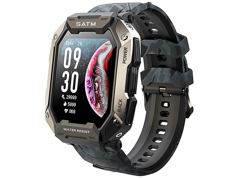 BRIGHTAKE Smartwatch Schwarz Wetter Musik Sportarmband Smartwatch Silikon, Schwarz | Weitere Smartwatches