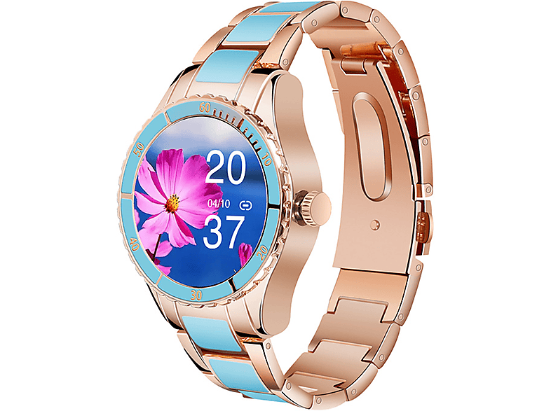 BRIGHTAKE Smart Watch Gold Frauen Bluetooth Talk Herzfrequenzmesser