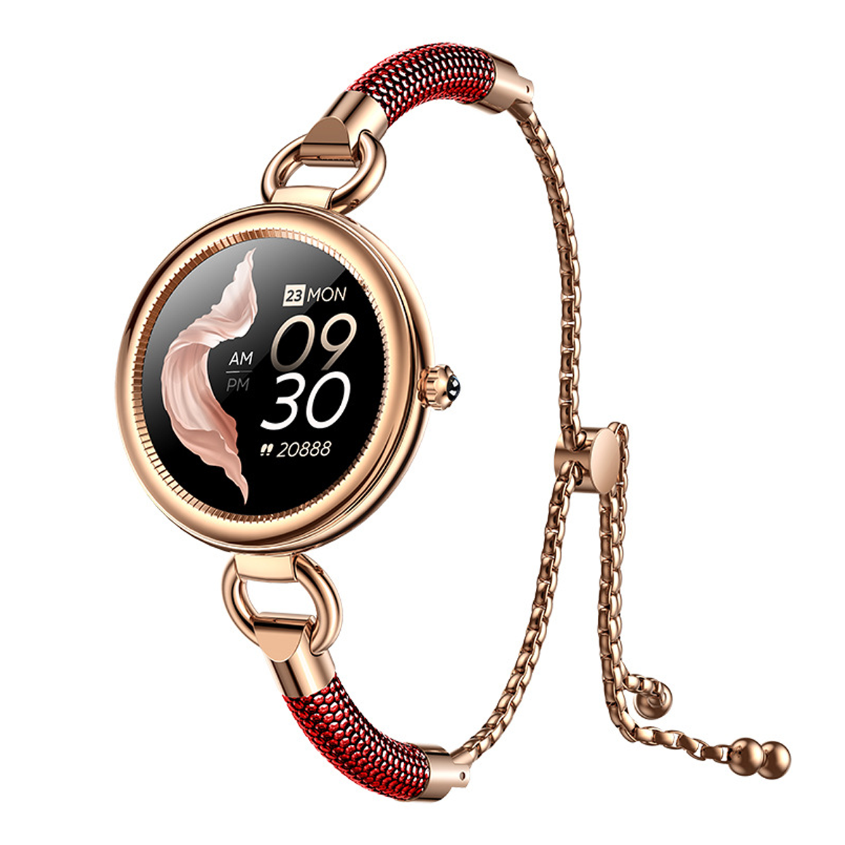 Herzfrequenz Mode Business-Uhr Armband BRIGHTAKE Rot Gesundheit rot Armbänder Smartwatch Sport Blutdruck Metall,