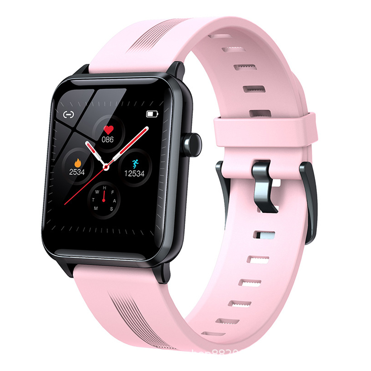 Body BRIGHTAKE Farbe Smartwatch Musik Slim Pink Uhr Smartwatch Rosa Metall, Nachricht Push Control Großbildschirm