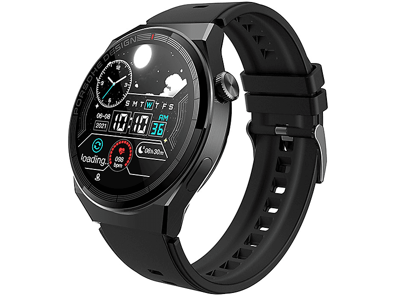 X5PRO-Uhren Silikon, Smartwatch BRIGHTAKE Schwarz