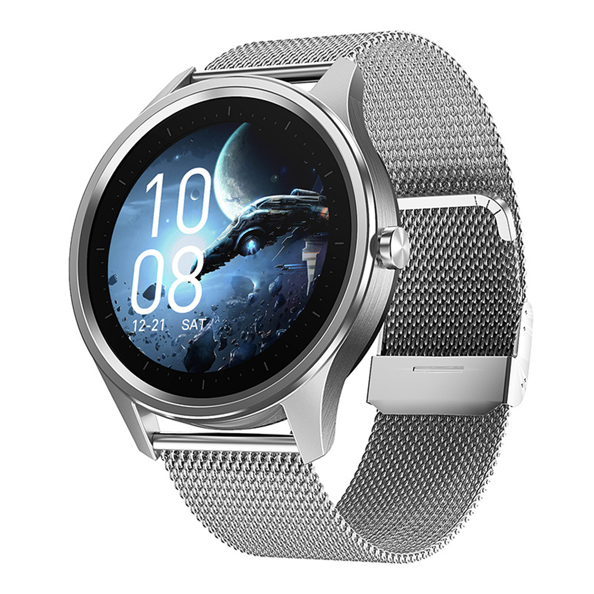 Wasserdicht Watch Multi Smartwatch Sport BRIGHTAKE Metall, Silber Smart Silber Blut-Sauerstoff-Herzfrequenz Uhr