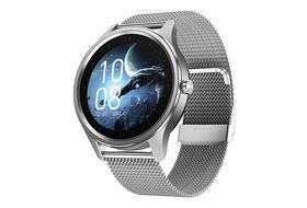 BRIGHTAKE Smart Watch Silber Bluetooth sprechende Uhr Herzfrequenz