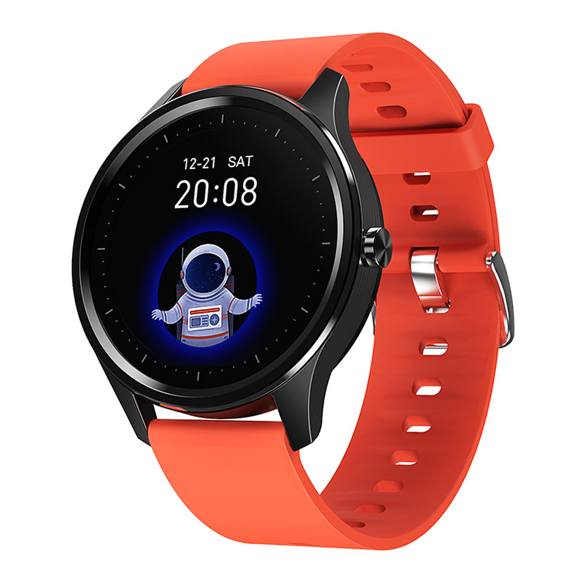 BRIGHTAKE Smart Watch Rot Wasserdicht Blut-Sauerstoff-Herzfrequenz Multi  Sport Uhr Smartwatch Silikon, Rot