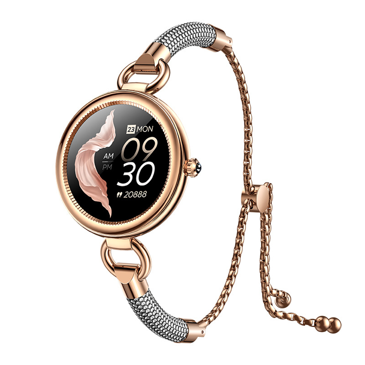 BRIGHTAKE business Weiß gold herzfrequenz uhr Metall, mode gesundheit armband sport blutdruck Armband Smartwatch