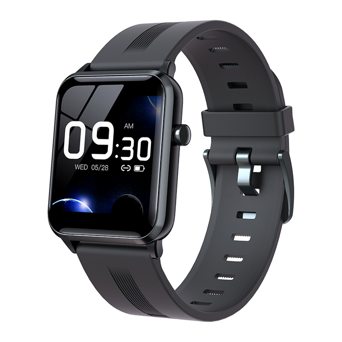 Schwarz Großer Schwarz BRIGHTAKE Push Smartwatch Bildschirm Control Body Nachricht Farbe Uhr Metall, Slim Smartwatch Musik