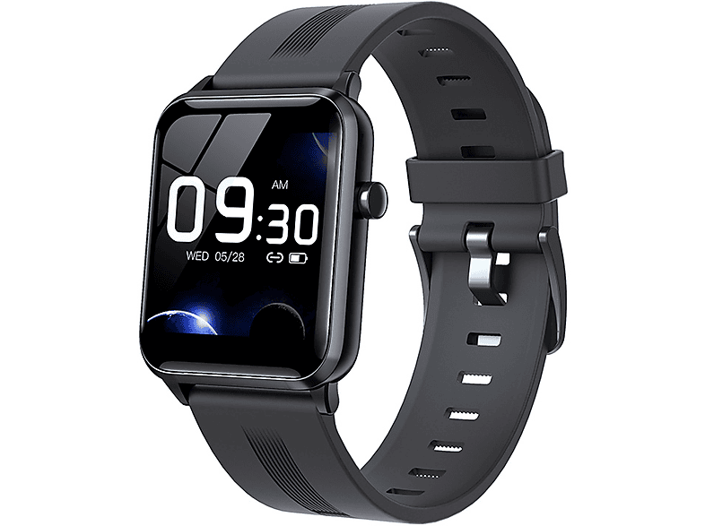 BRIGHTAKE Smartwatch Schwarz Slim Body Control Musik Nachricht Push Farbe Großer Bildschirm Uhr Smartwatch Metall, Schwarz