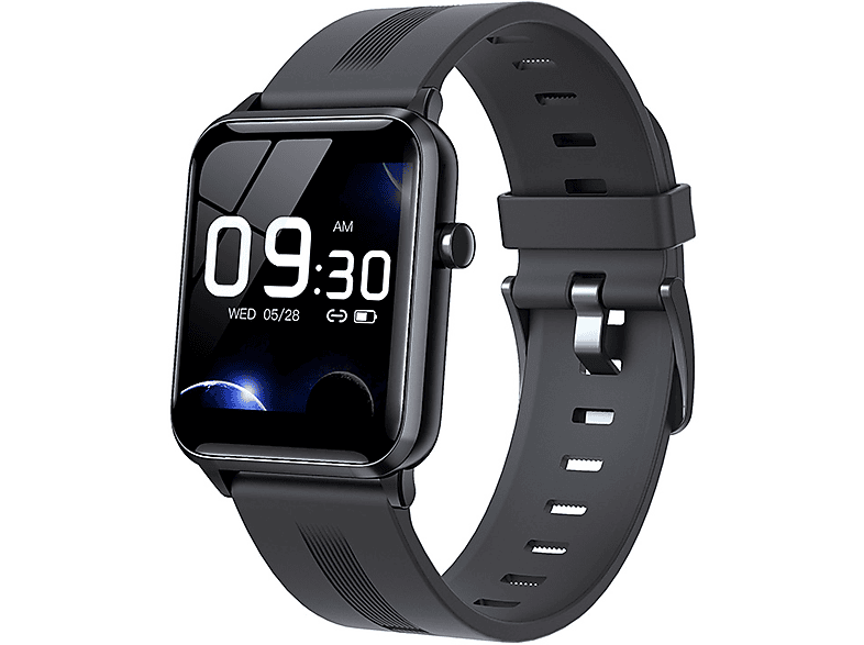 BRIGHTAKE Smartwatch Push Farbe Nachricht Musik Body Metall, Smartwatch Schwarz Großer Control Slim Schwarz Uhr Bildschirm