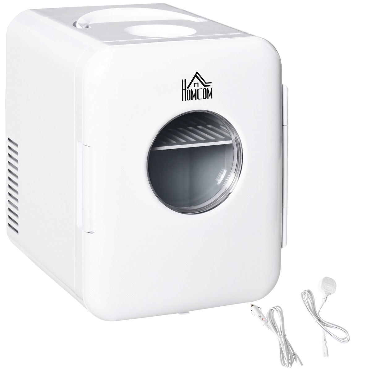 Nevera portátil 12V, 4l - HOMCOM, Blanco