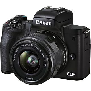 CANON EOS M50 MARK II BK M15-45 S Systemkamera  mit Objektiv 15-45mm , 7,5 cm Display Touchscreen, WLAN