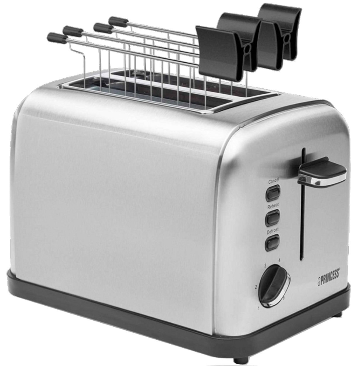 PRINCESS 418383 Toaster 2) Grau Schlitze: (920 Watt