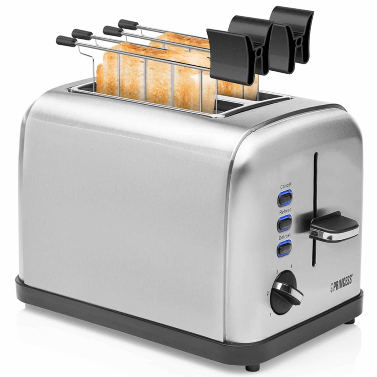 PRINCESS 418383 Toaster Grau (920 2) Watt, Schlitze