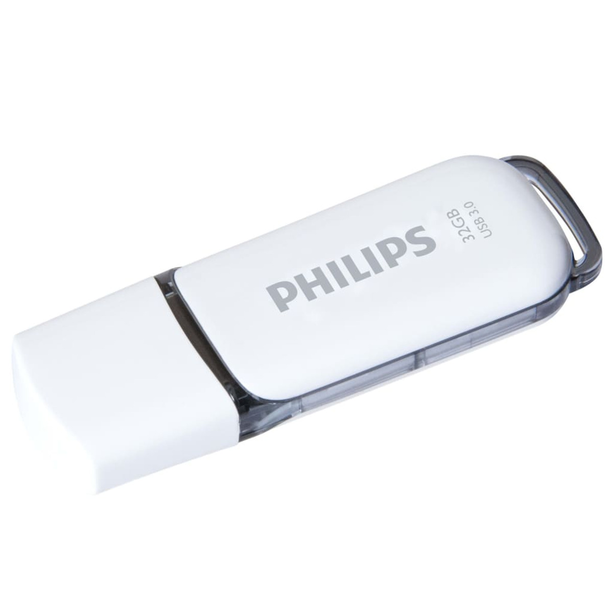 Biały pendrive Philips USB 3.0 32GB na białym tle.