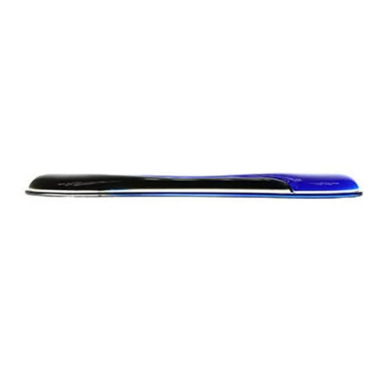 Un objeto negro y azul con una superficie brillante.