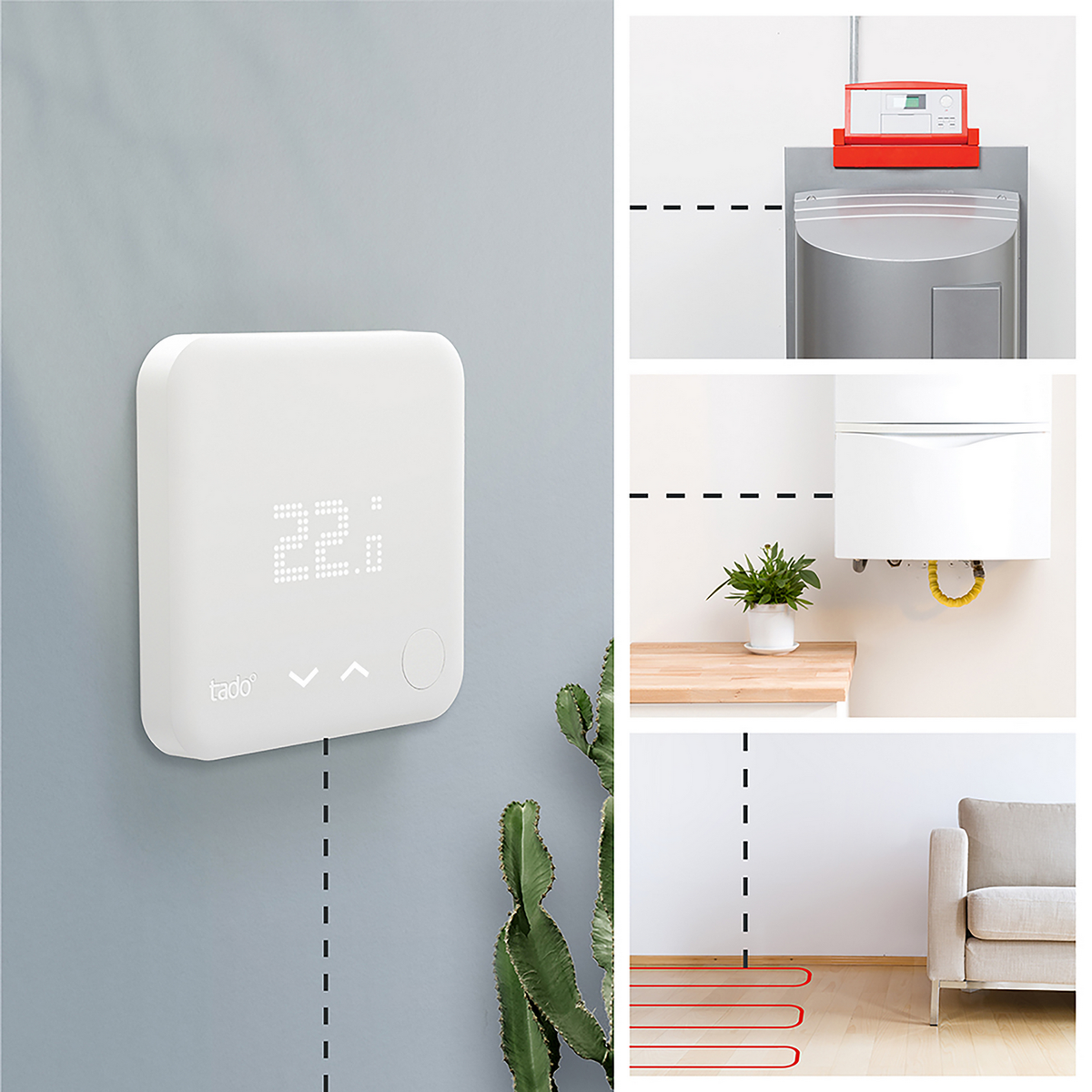 Thermostat, Starter weiß Verkabelt Kit Thermostat TADO V3+ Smartes