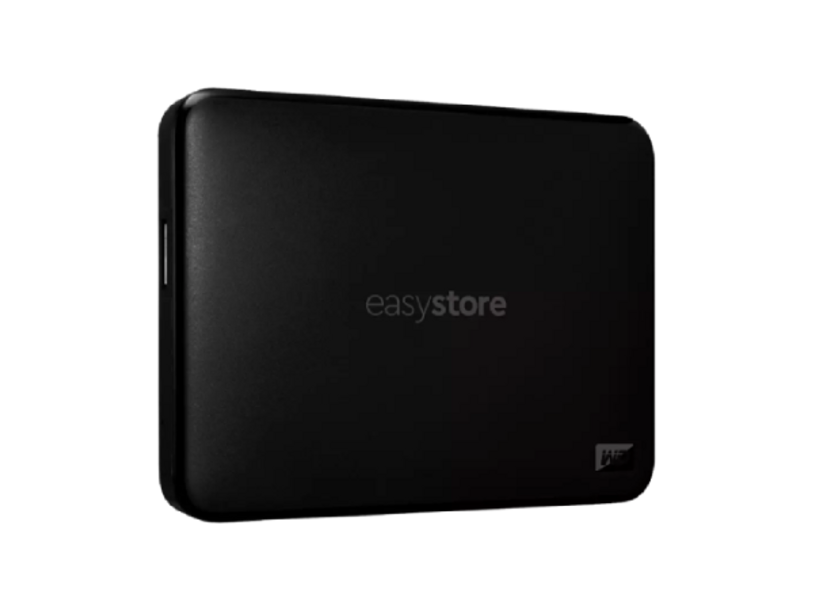 Czarny zewnętrzny dysk twardy z logo easystore.