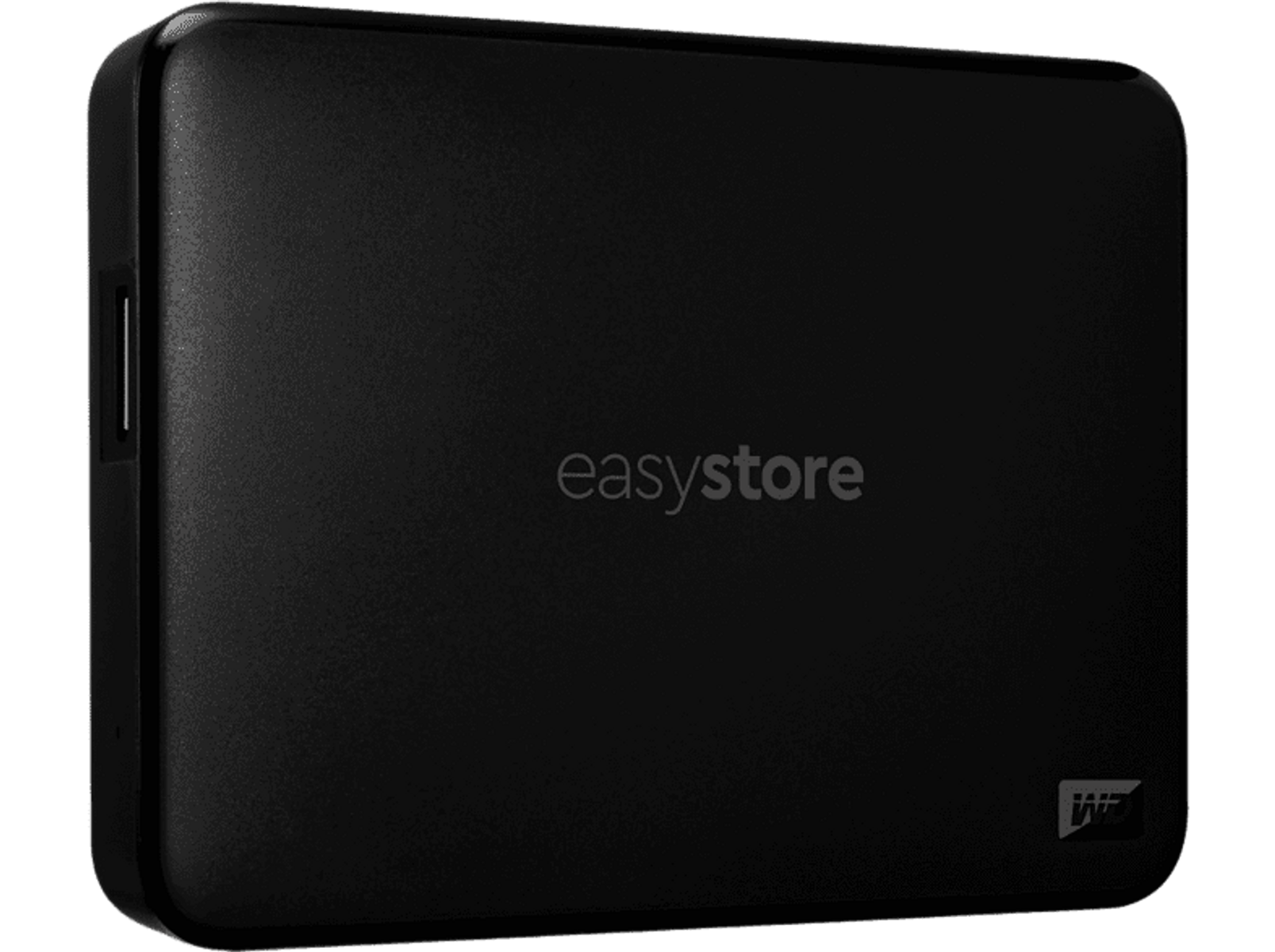 Czarny zewnętrzny dysk twardy ze słowem 'easystore'.