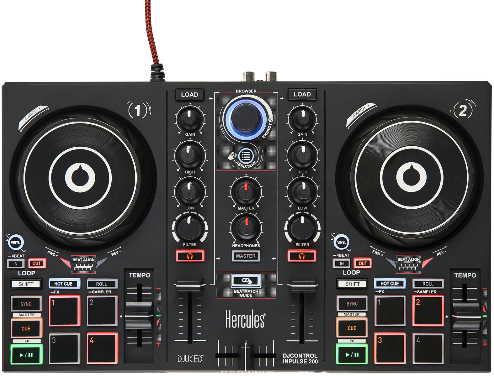 Controladora DJ - Inpulse 200 HERCULES, Negro