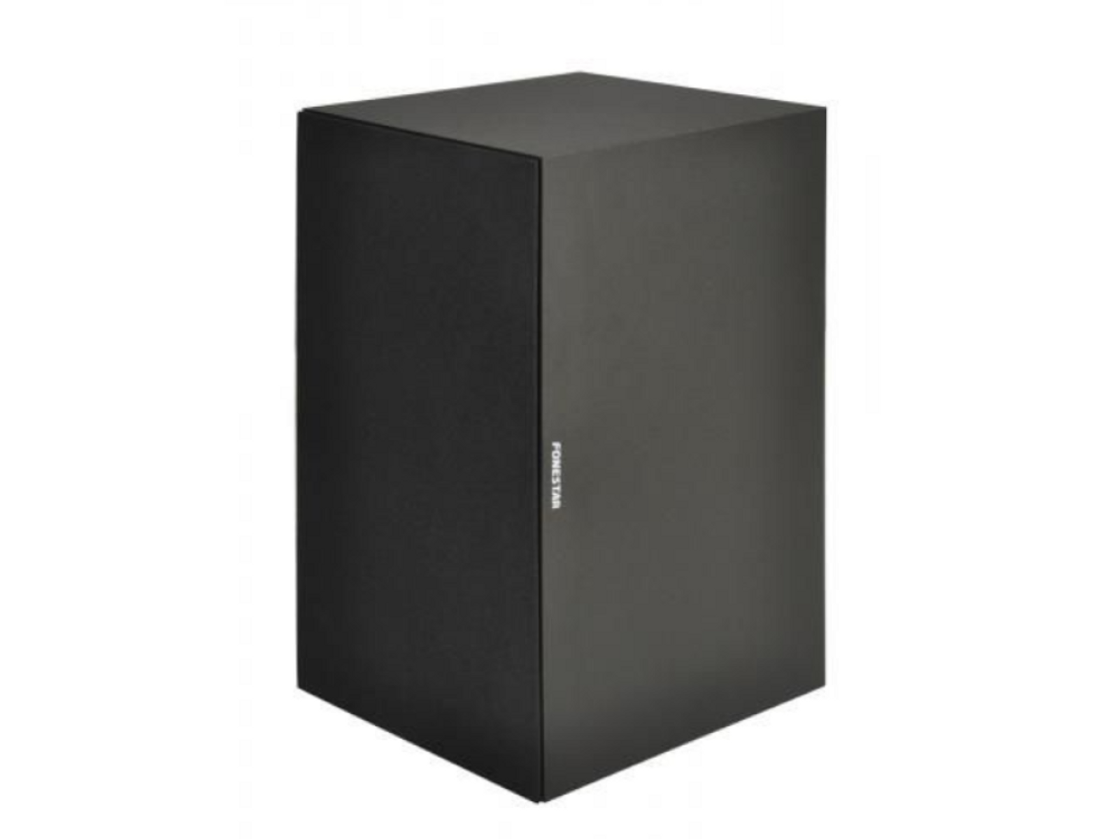 Caja de altavoz rectangular negra con texto 'FONESTAR' en el lateral.