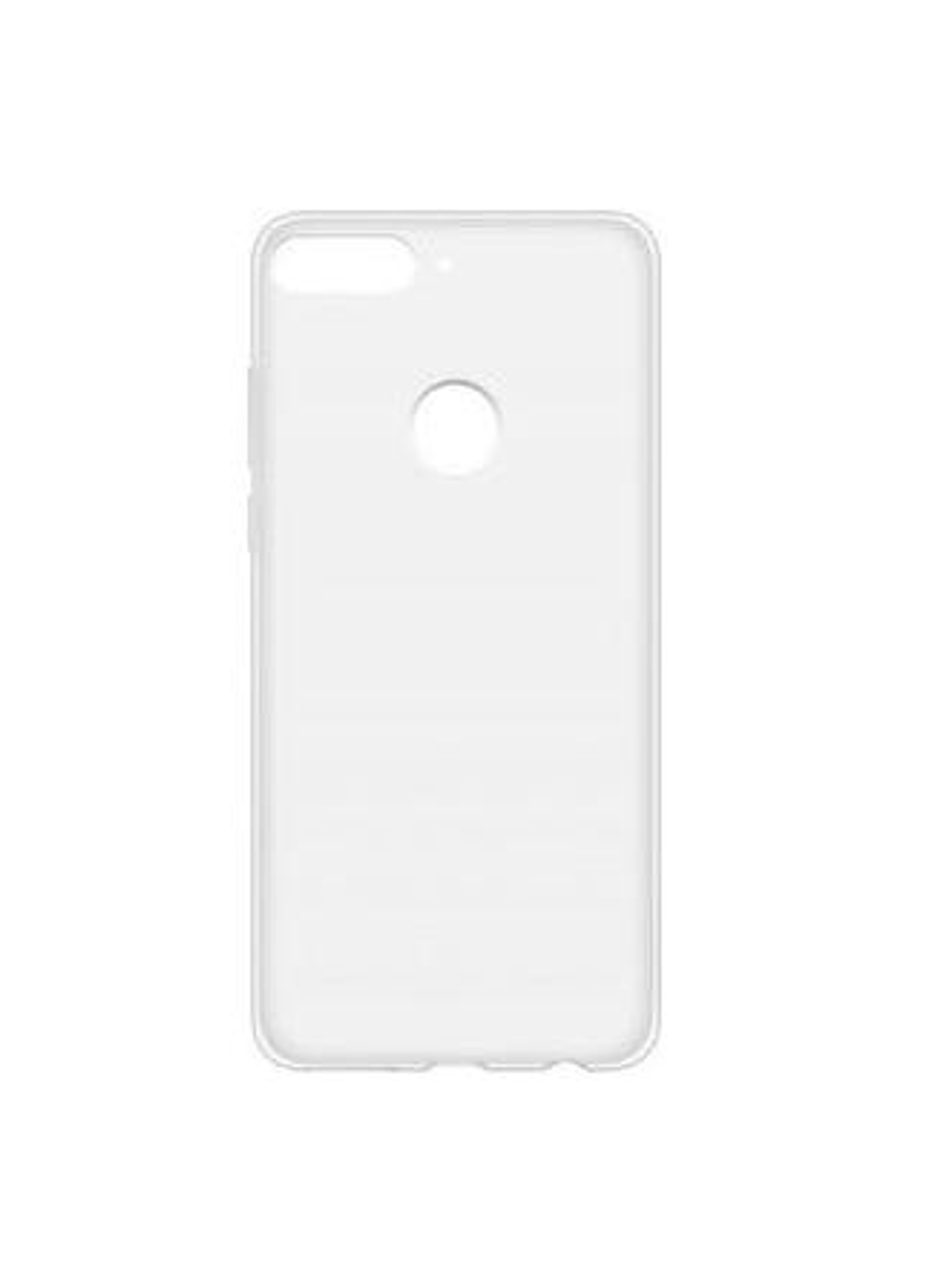 Transparente Handyhülle, der Kameraausschnitt sichtbar, auf weißem Hintergrund.