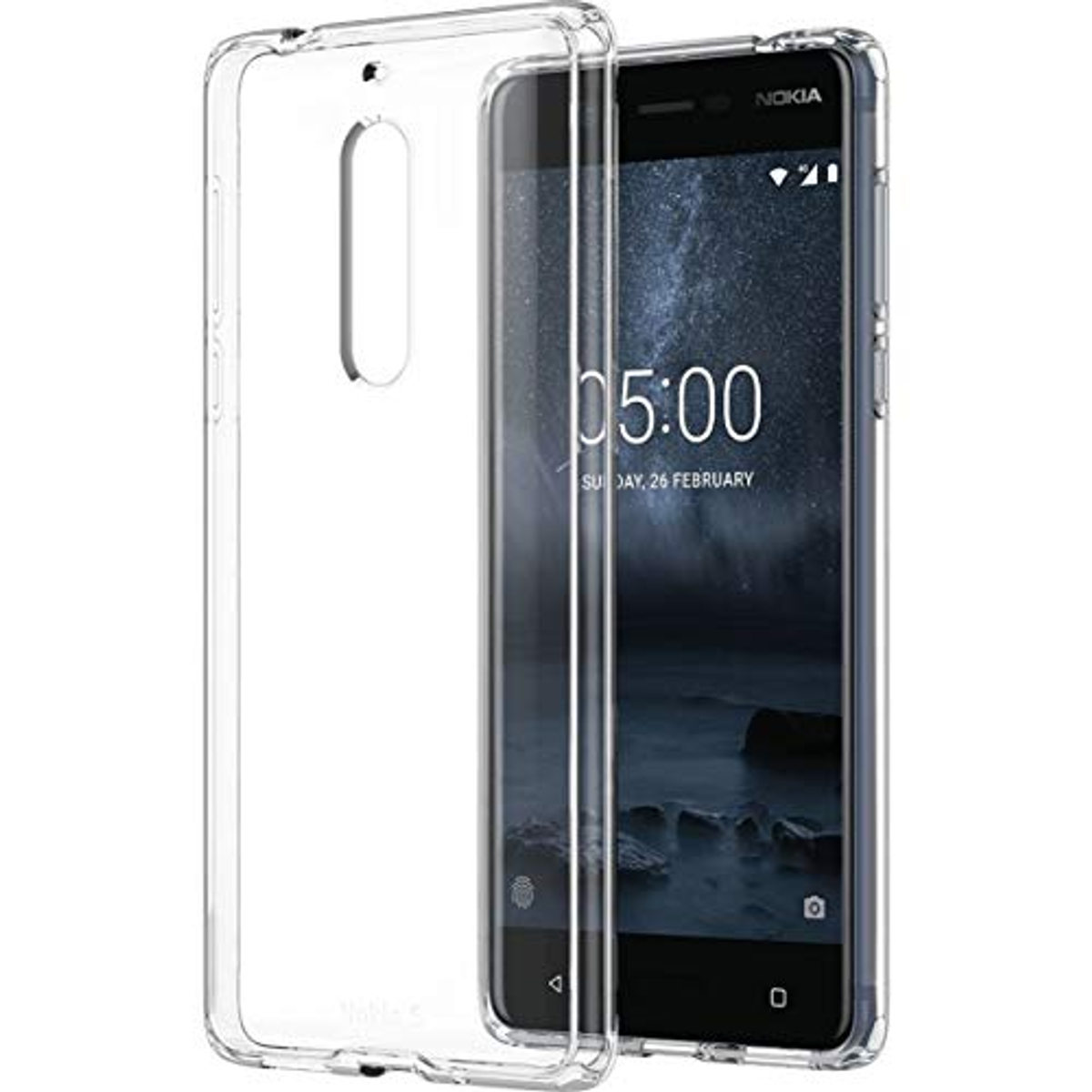 NOKIA 5 Slim Flip Crystal Transparent Cover, CC-102, 5, Cover transparent Universal