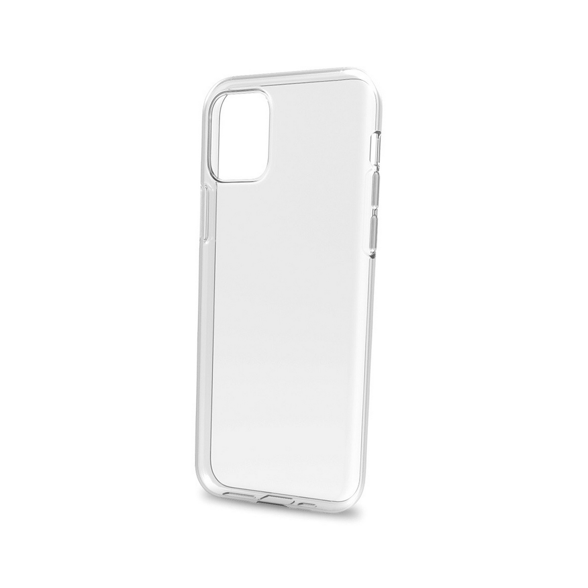 Custodia trasparente per telefono, plastica trasparente, con un ritaglio per la fotocamera.