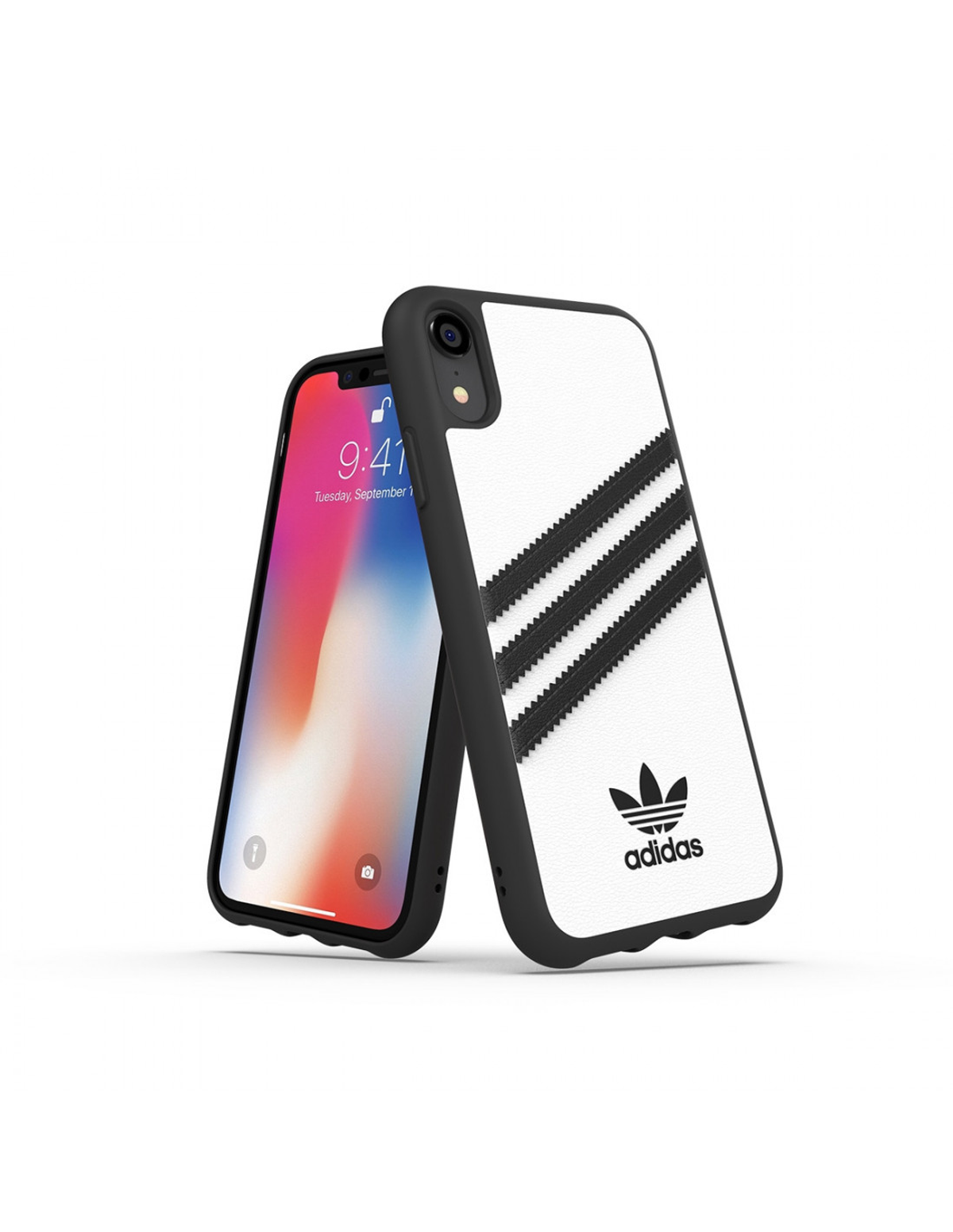 ADIDAS 32808 XR, Bookcover, CASE MOULDED Apple, BLACK, Weiß WHITE iPhone IP XR