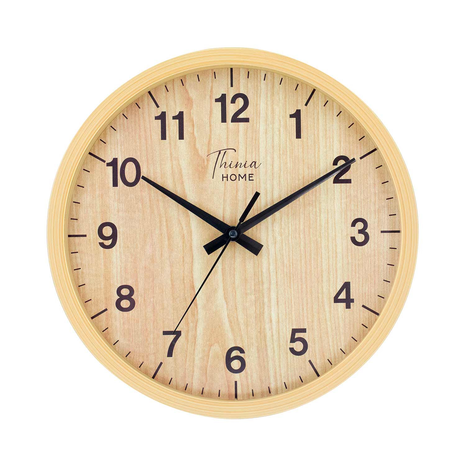 Reloj de Pared - RelojPared-81029 THINIA HOME, Madera Natural