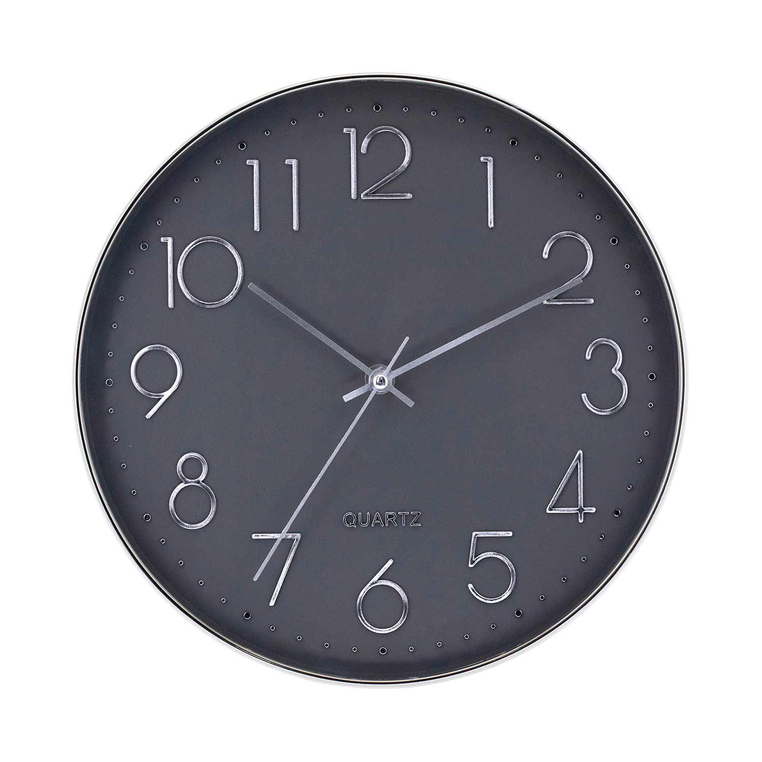 Reloj de Pared - RelojPared-81026 THINIA HOME, Gris Oscuro/Plateado