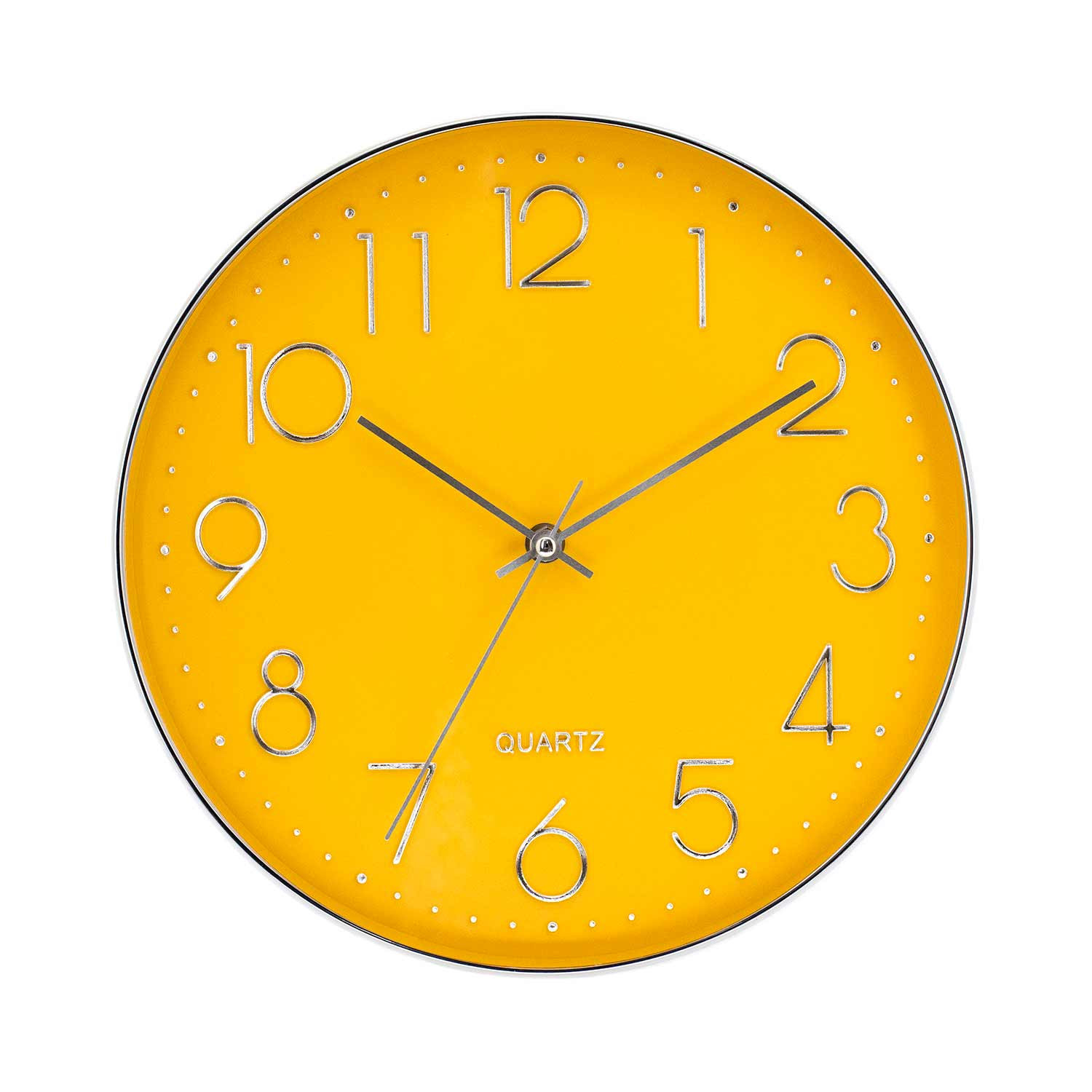 Reloj de Pared - RelojPared-81025 THINIA HOME, Amarillo/Plateado