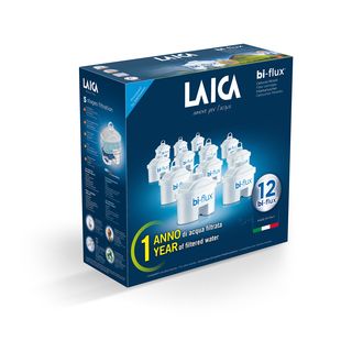 Water filter  - 12 filtros bi-flux f12m LAICA, Blanco