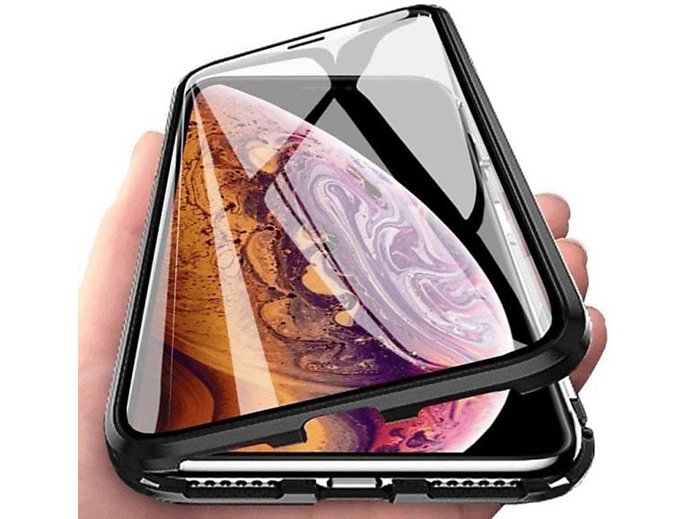 INF iPhone 7/8 Plus Handyhülle magnetisch Glas/schwarz, Full Cover, Apple, iPhone 7 Plus/ iPhone 8 Plus, schwarz
