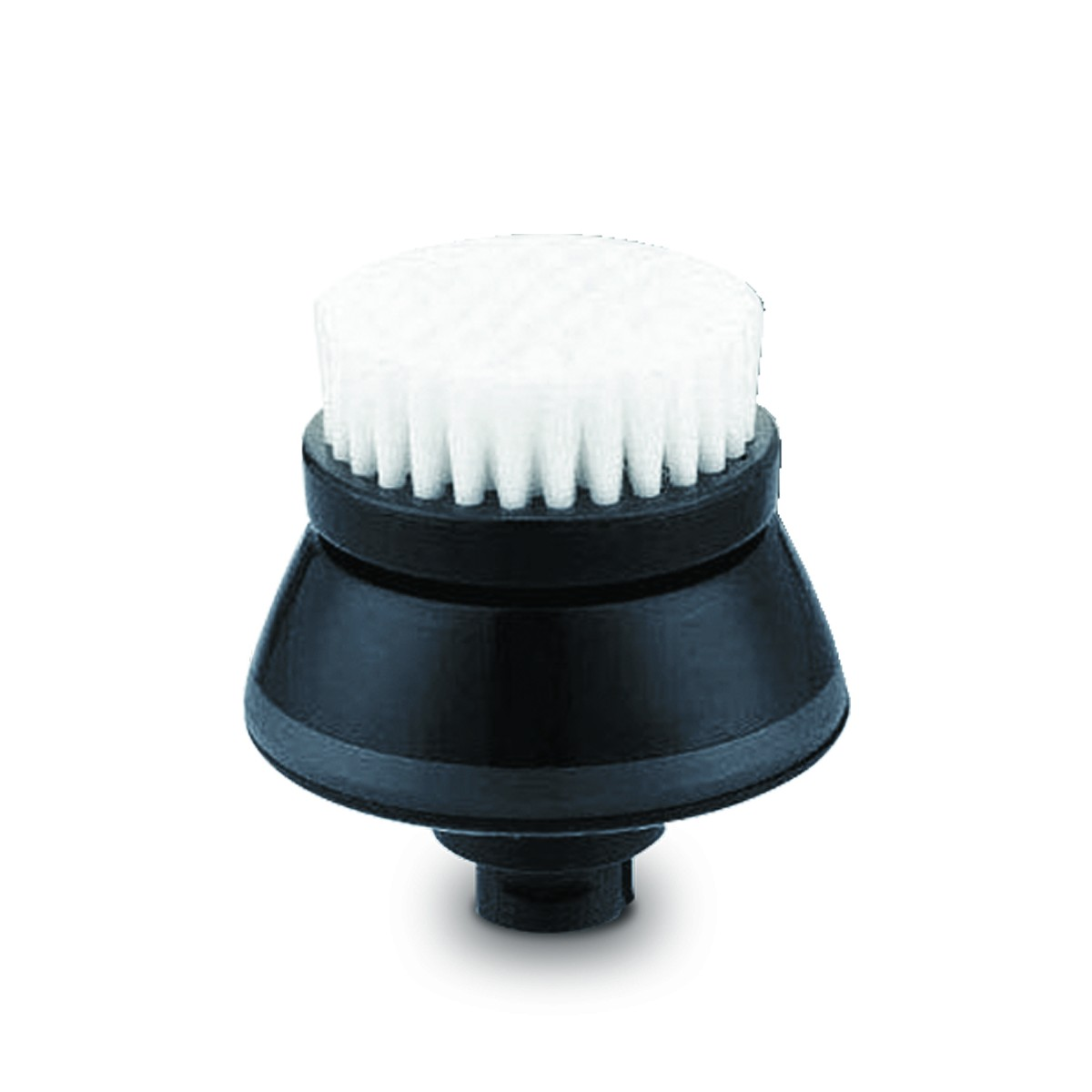 Cabezal de cepillo facial blanco y negro para limpieza.