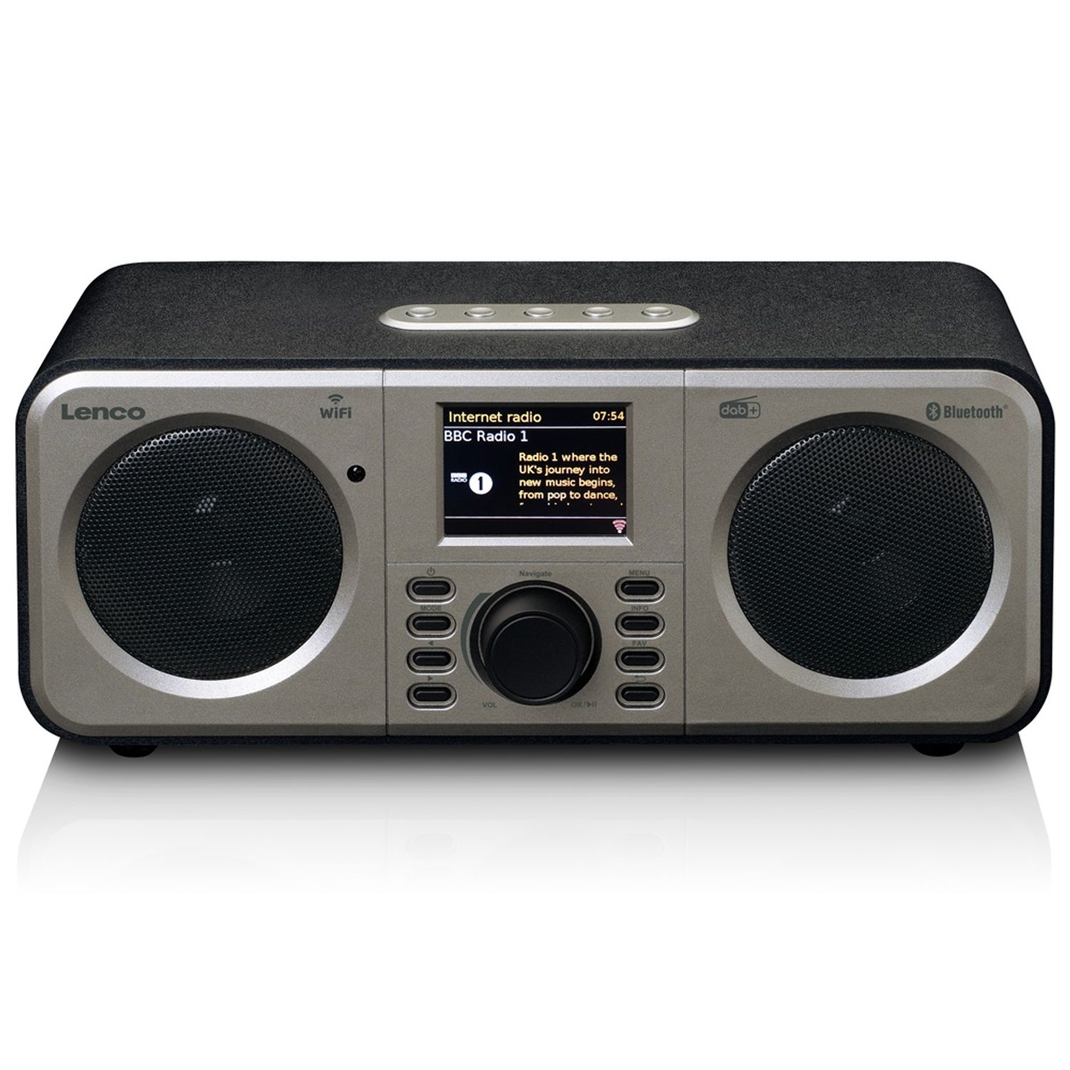 LENCO DIR-141 Multifunktionsradio, DAB, FM, Bluetooth, schwarz AM, FM, DAB+, Internet Radio, DAB