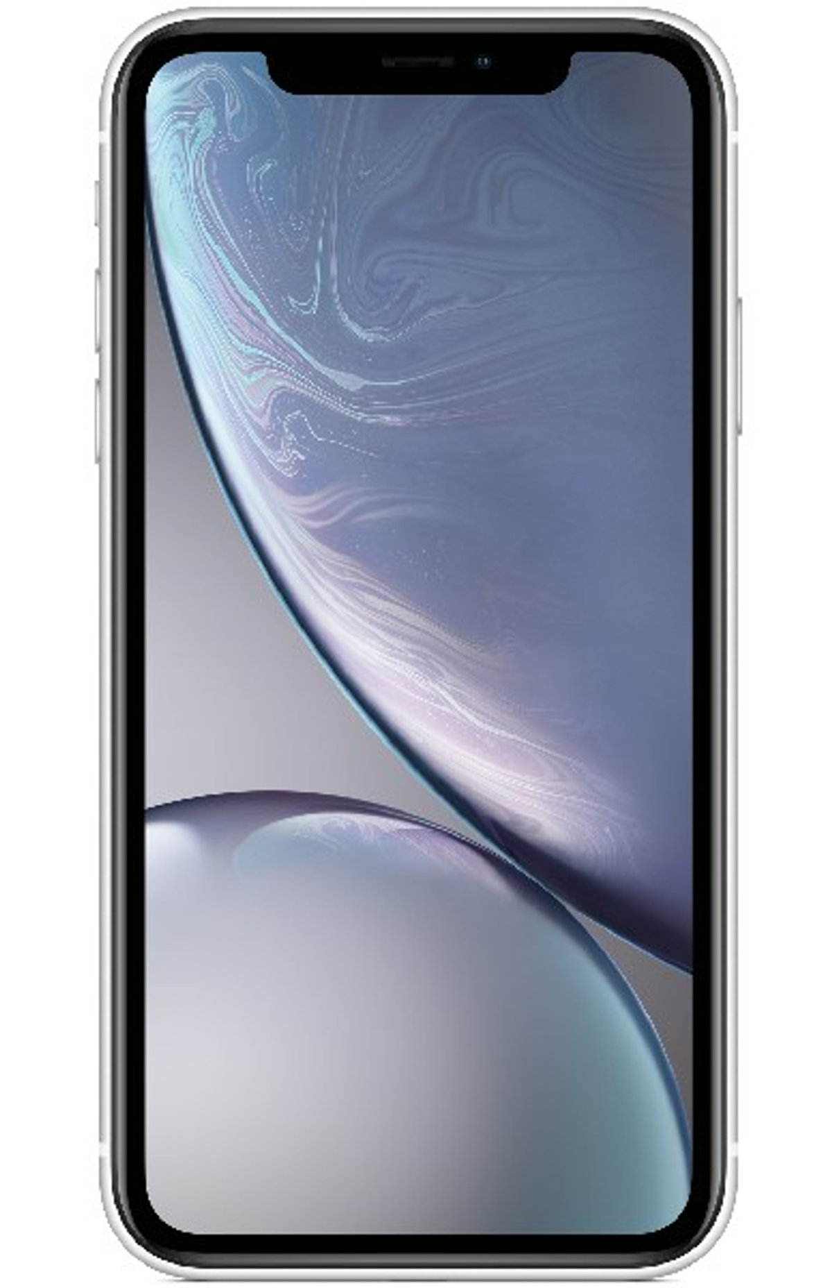 Un smartphone con una pantalla que muestra una imagen abstracta borrosa.