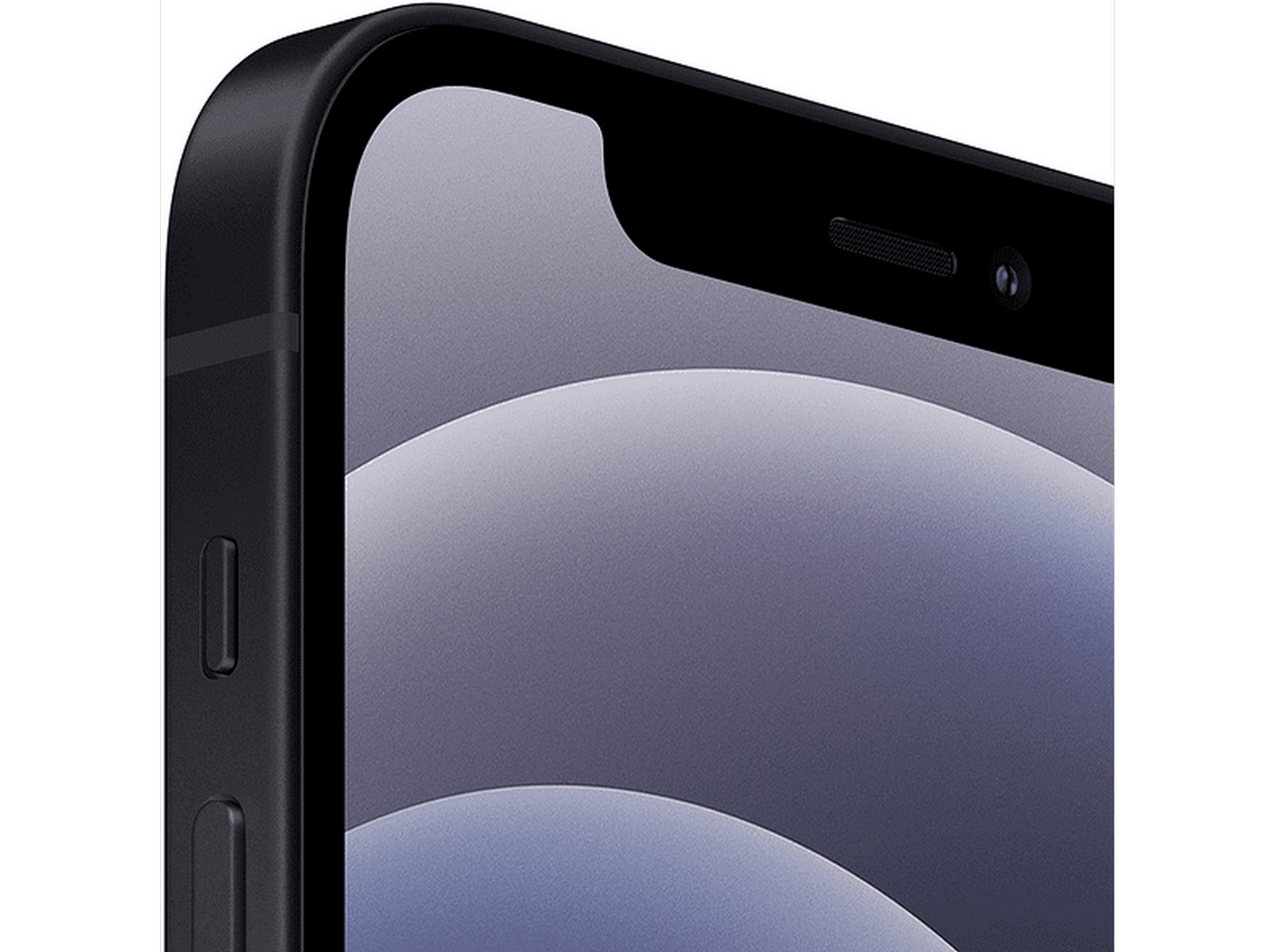 Zbliżenie na górną część czarnego smartfona, pokazujące aparat i głośnik.