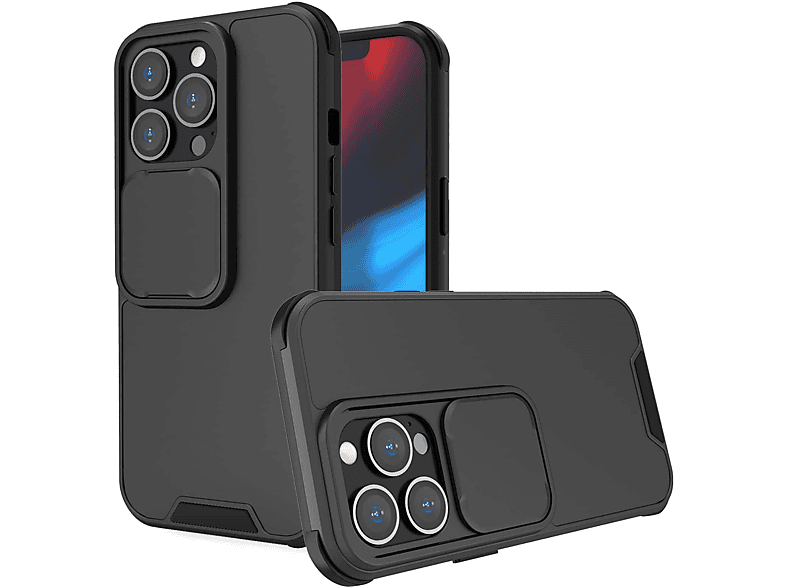 Schwarz Pro, mit INF Backcover, Hülle 13 Pro Schwarz, iPhone PC Kameraschutz / TPU Apple, iPhone 13