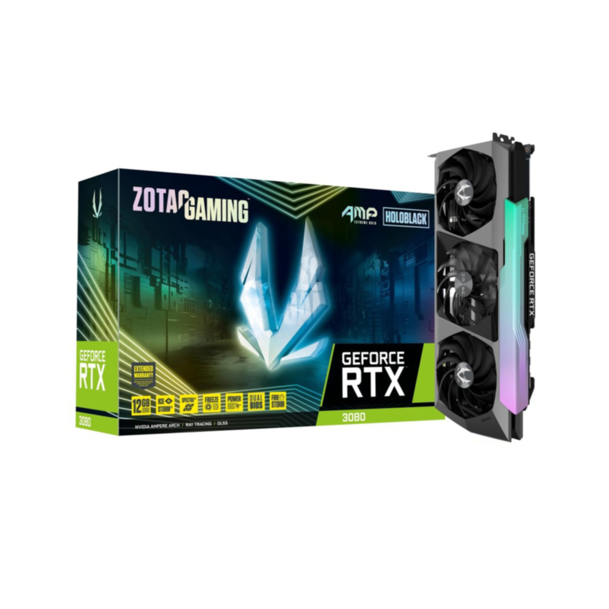 ZOTAC GAMING GeForce RTX 3080 AMP (NVIDIA, Extreme Grafikkarte) LHR Holo 12GB