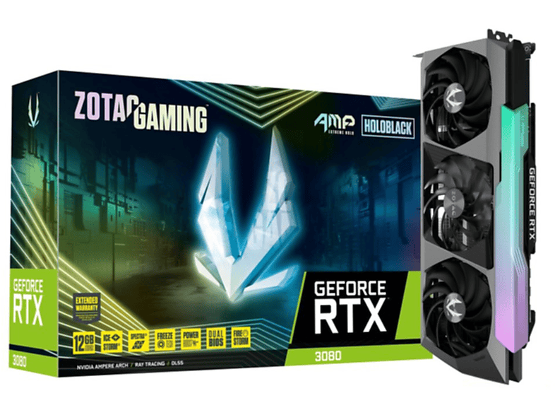ZOTAC GAMING GeForce RTX 12GB LHR (NVIDIA, Grafikkarte) Holo 3080 AMP Extreme