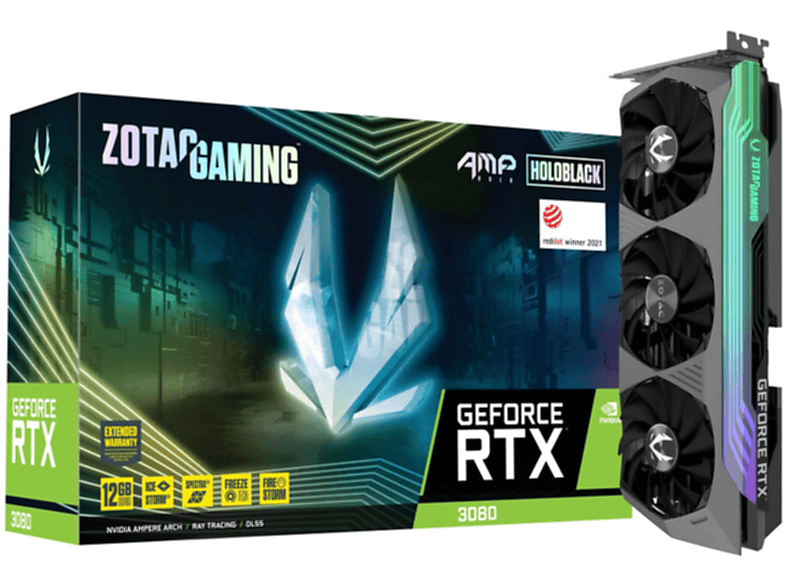 ZOTAC  GAMING GeForce RTX 3080 AMP Holo LHR 12GB (NVIDIA, Grafikkarte)