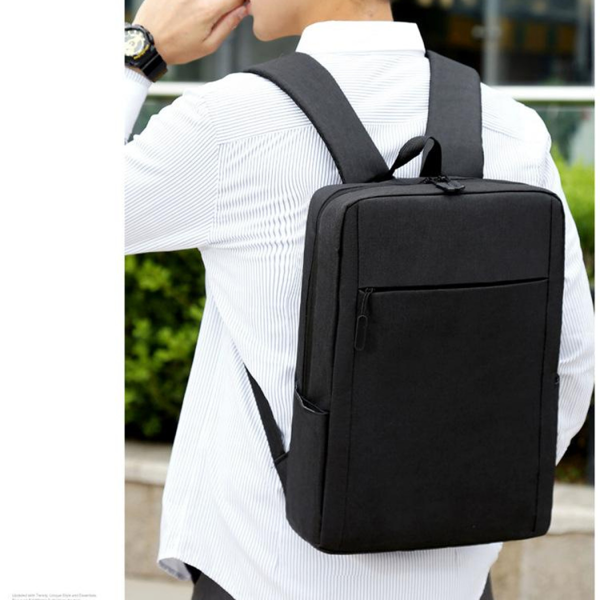 Zoll schwarz Computerrucksack INF Oxford-Stoff, Rucksack Wasserdichter Notebooktasche für Universal 15.6